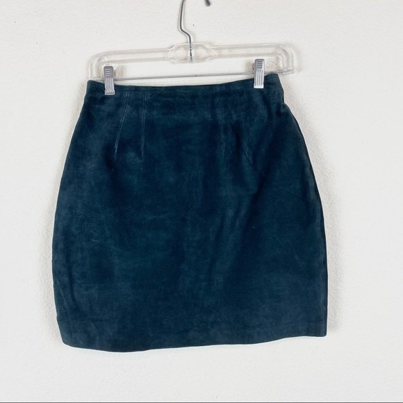 Vintage Via Max Black Mini Leather Skirt - Picture 1 of 6